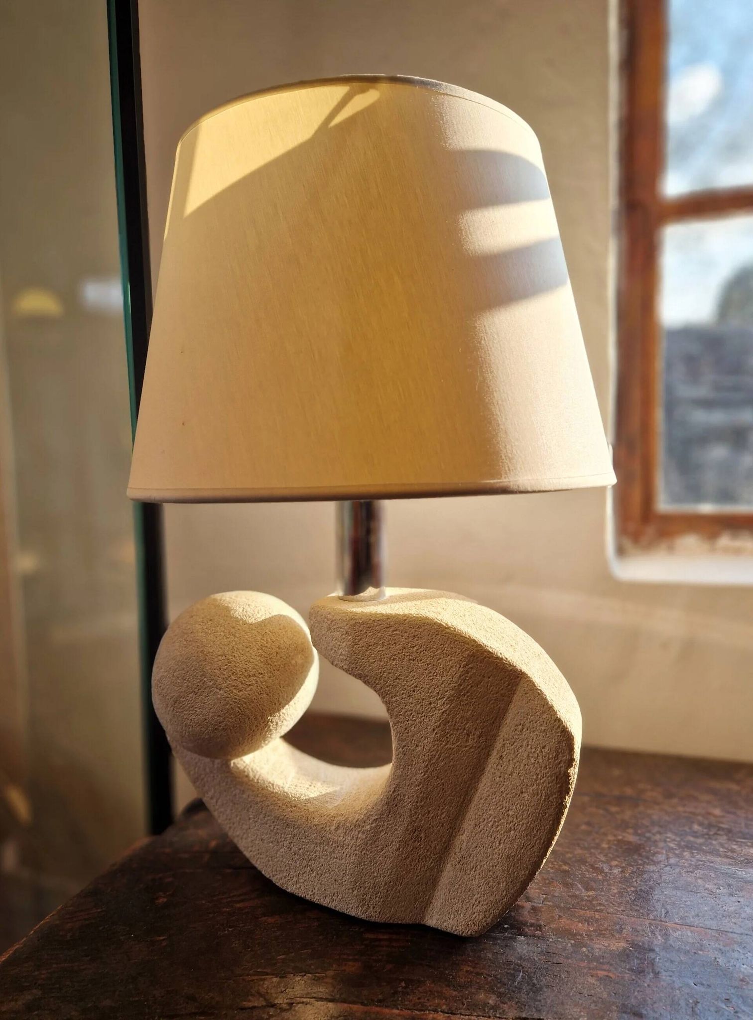 Stone sculptural lamp by Albert Tormos, France