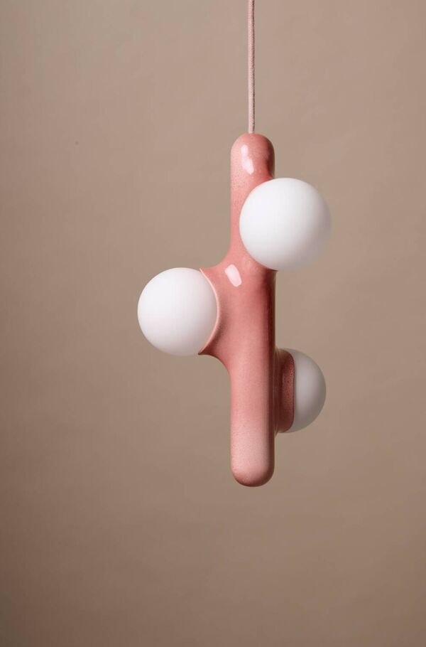 Prickly pear suspension - émail vieux rose