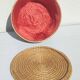 Vintage wicker and straw sewing basket