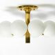 Beautiful 1960s Space Age brass ceiling lamp with 10 glass balls by Kaiser