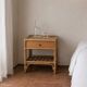 Bamboo and rattan bedside or side table, 1970s.
