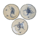 3 assiettes plates en faience e.bourgeois Paris
