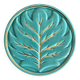 Turquoise and gold leaf slip trivet