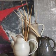 Ceramic potter's pitcher with matte enamel, 50s