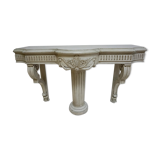 Antique French carved wooden console with central column