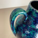 Pottery fat lava multi-color floor vase made by Scheurich, 1970s