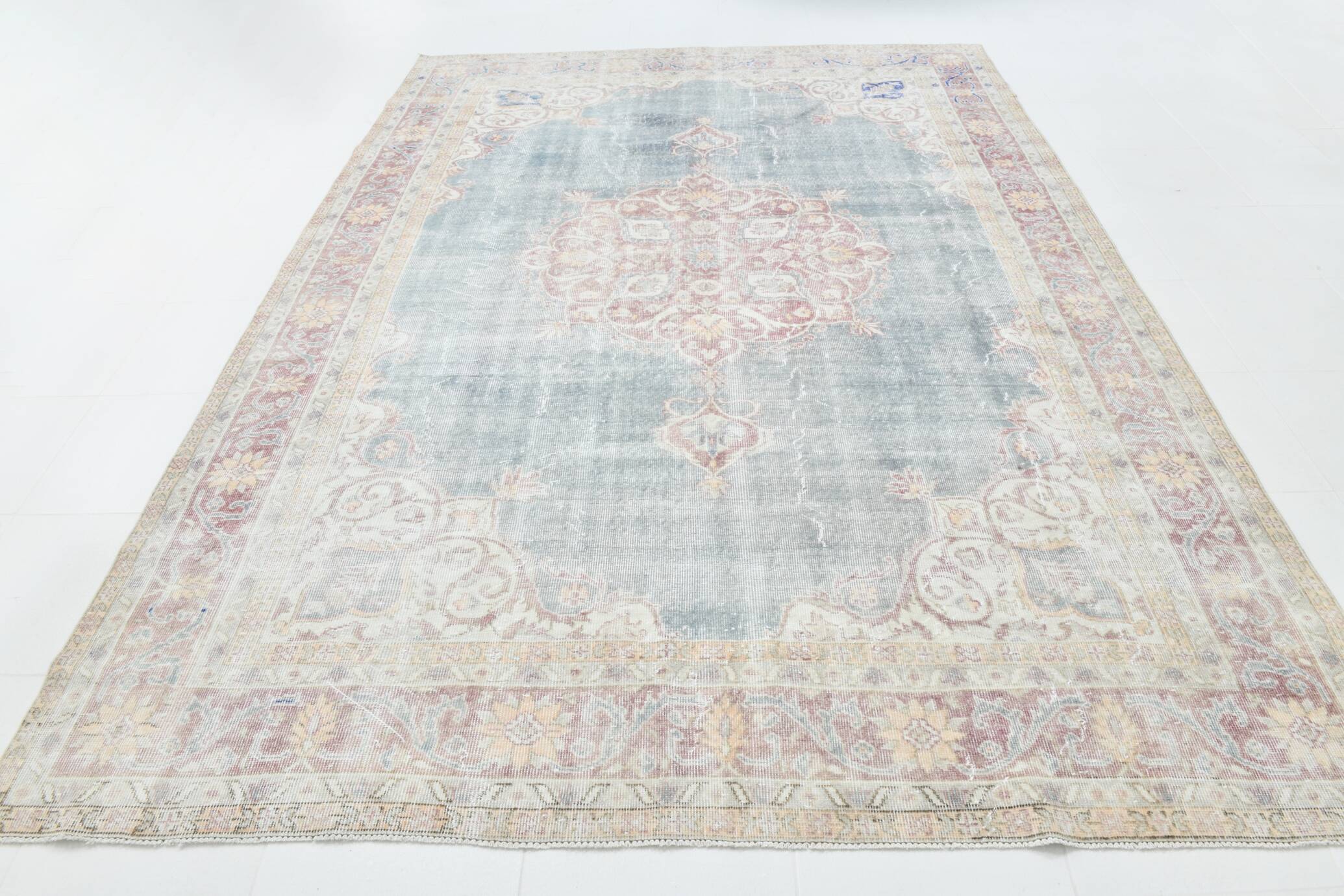 Persian Burgundy & Green Oriental Rug, 239x333Cm