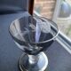 Complete shot service in silver-gray and engraved gold crystal