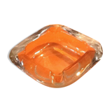 1970s paved ashtray transparent glass