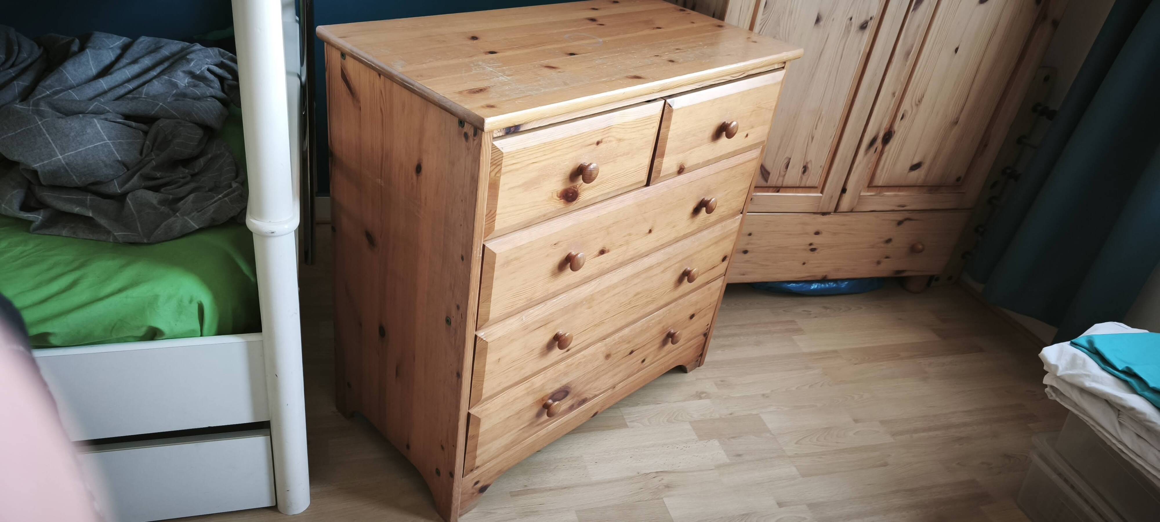 Vintage solid pine children's bedroom chest of drawers IKEA