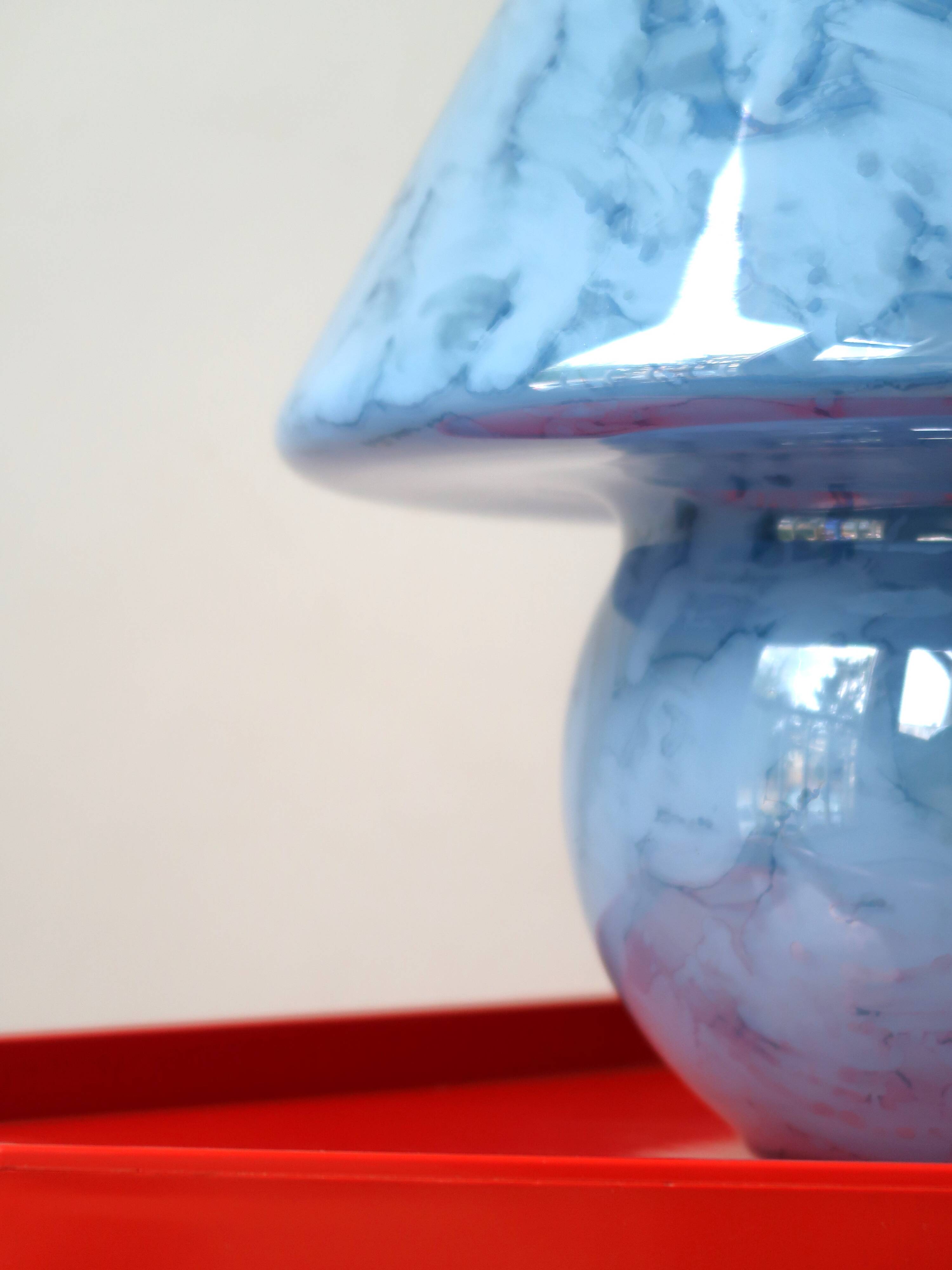Blue glass mushroom lamp 70 80