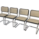 Set of 4 vintage chairs  Cesca B32 in black and chrome