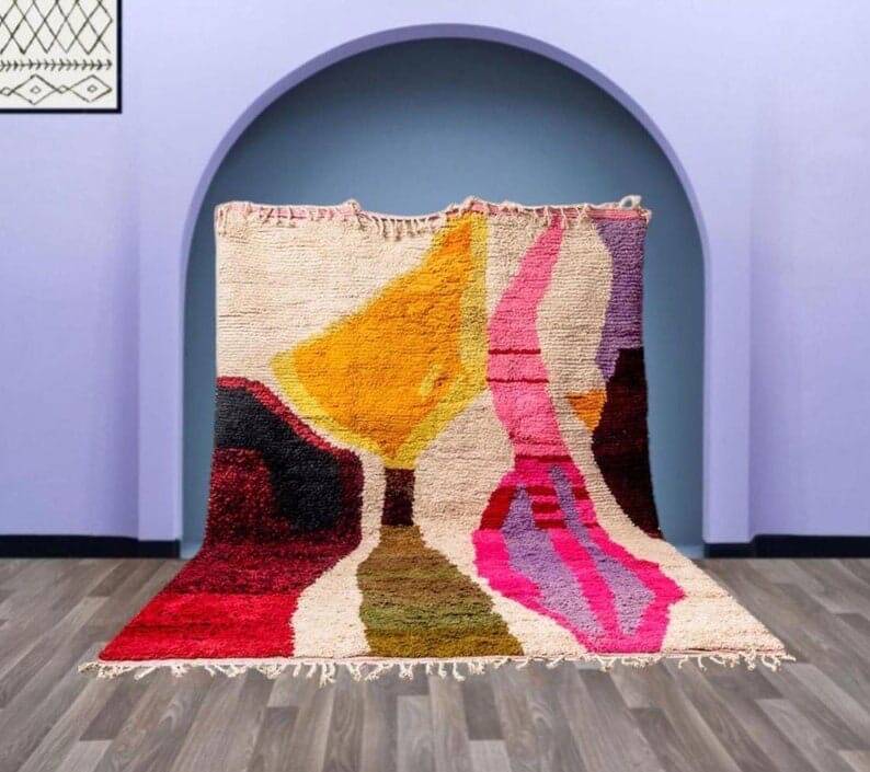 Beni Ourain Berber rug, handwoven, traditional size 140 x 260 cm.