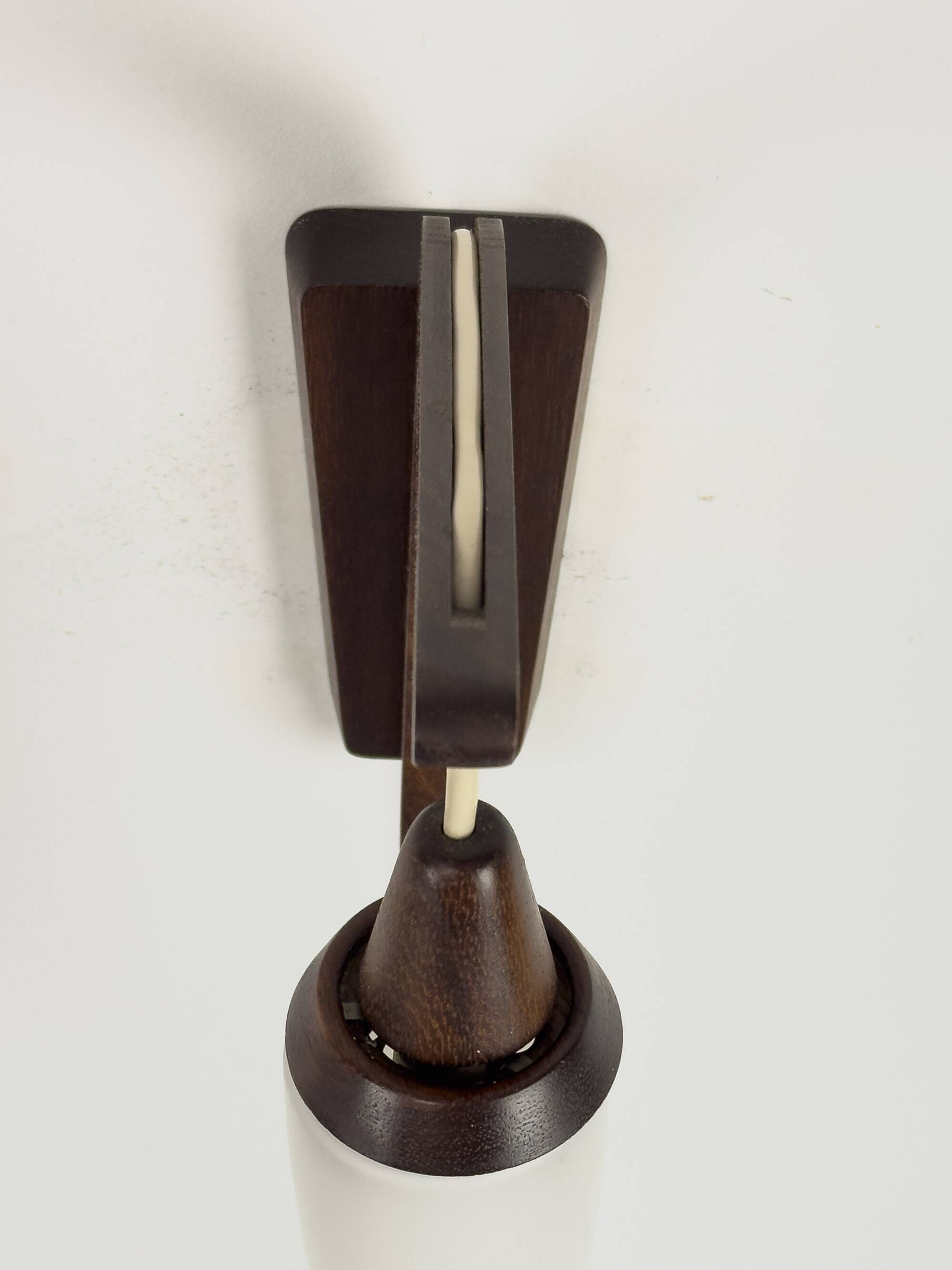 Wall light in teak and opaline glass, 1960s