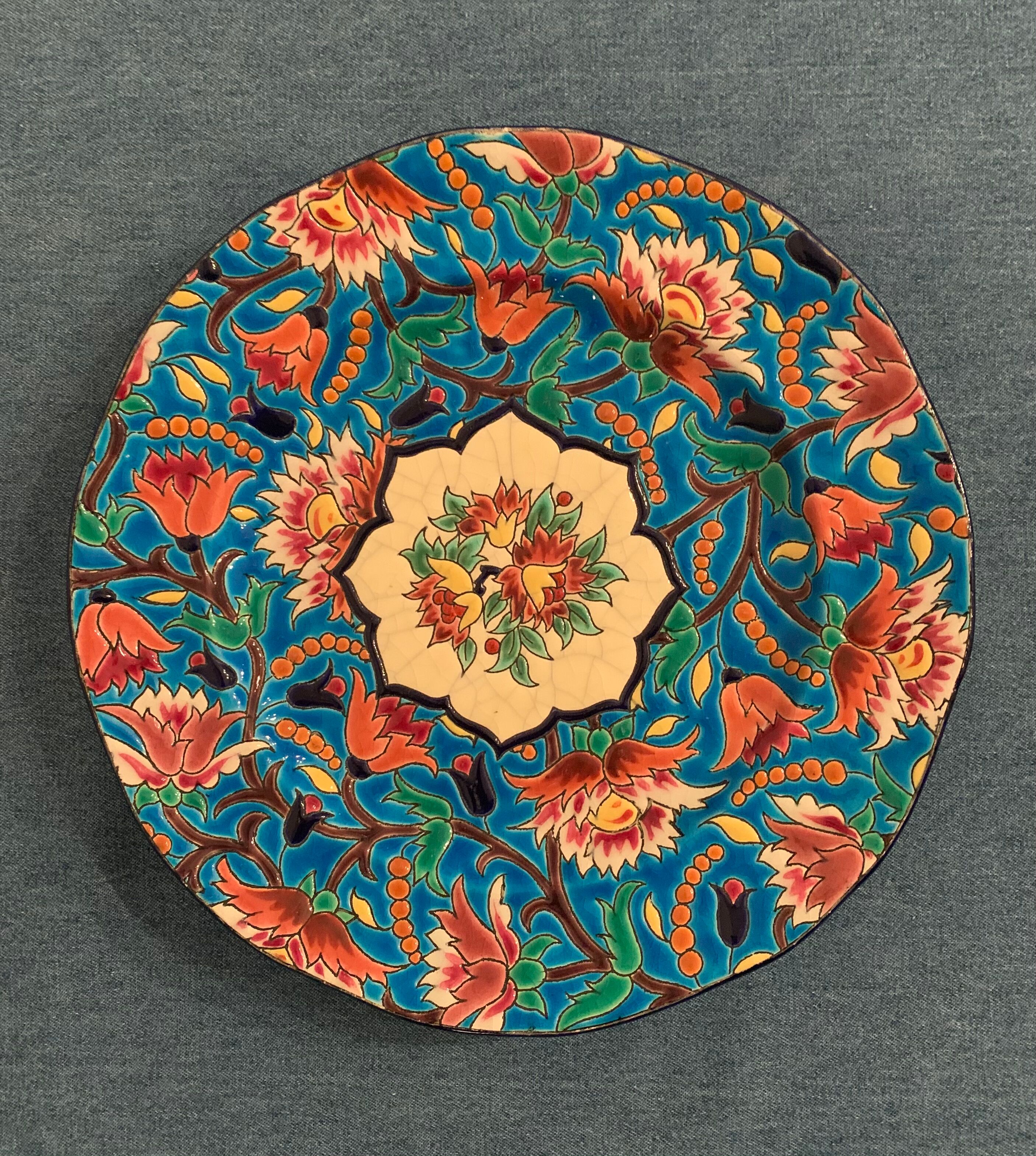 Longwy enamels plate