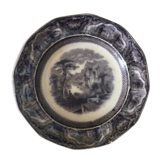 Plate "T Walker" flow mulberry pattern 19th century
