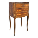 Louis XV bedside table in marquetry