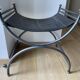 Curule leather stool