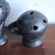 Set of 3 vintage brown and black pottery