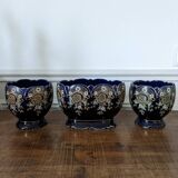 Planter set + 2 enameled ceramic pots