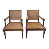 Pair of cane armchairs from the Louis XVI style