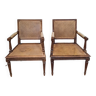 Paire de fauteuils canné de style Louis XVI