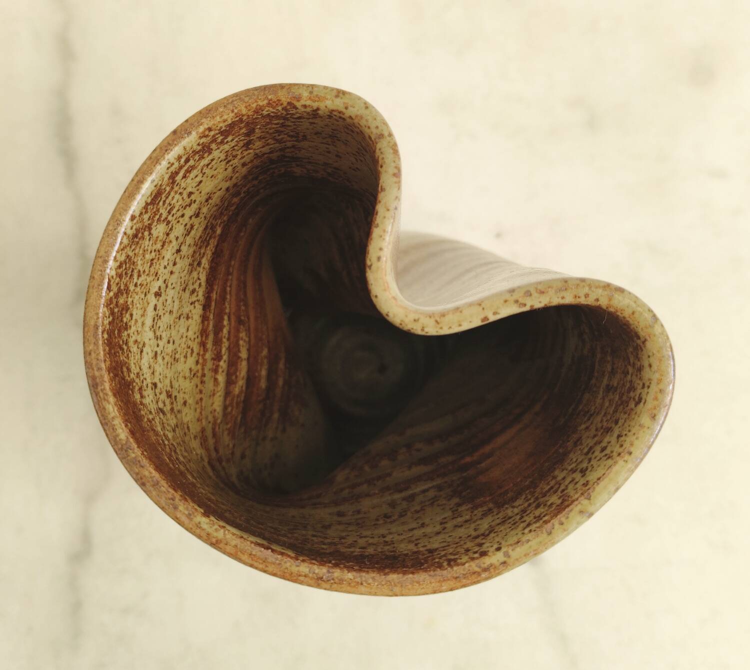 Sculptural Vase in Pyrite Stone - Organic Design 1970