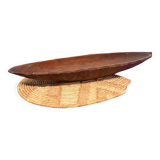 Plat ovale en bois martelé