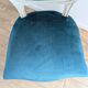 Vintage Louis XVI style chair in petrol blue velvet and patinated wood
