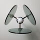 Metal chrome and smoked glass chandelier