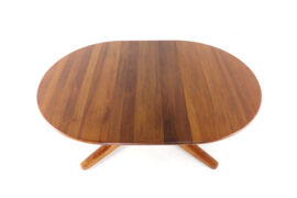 Danish round 2x extendable dining table 'Sindal' - teak