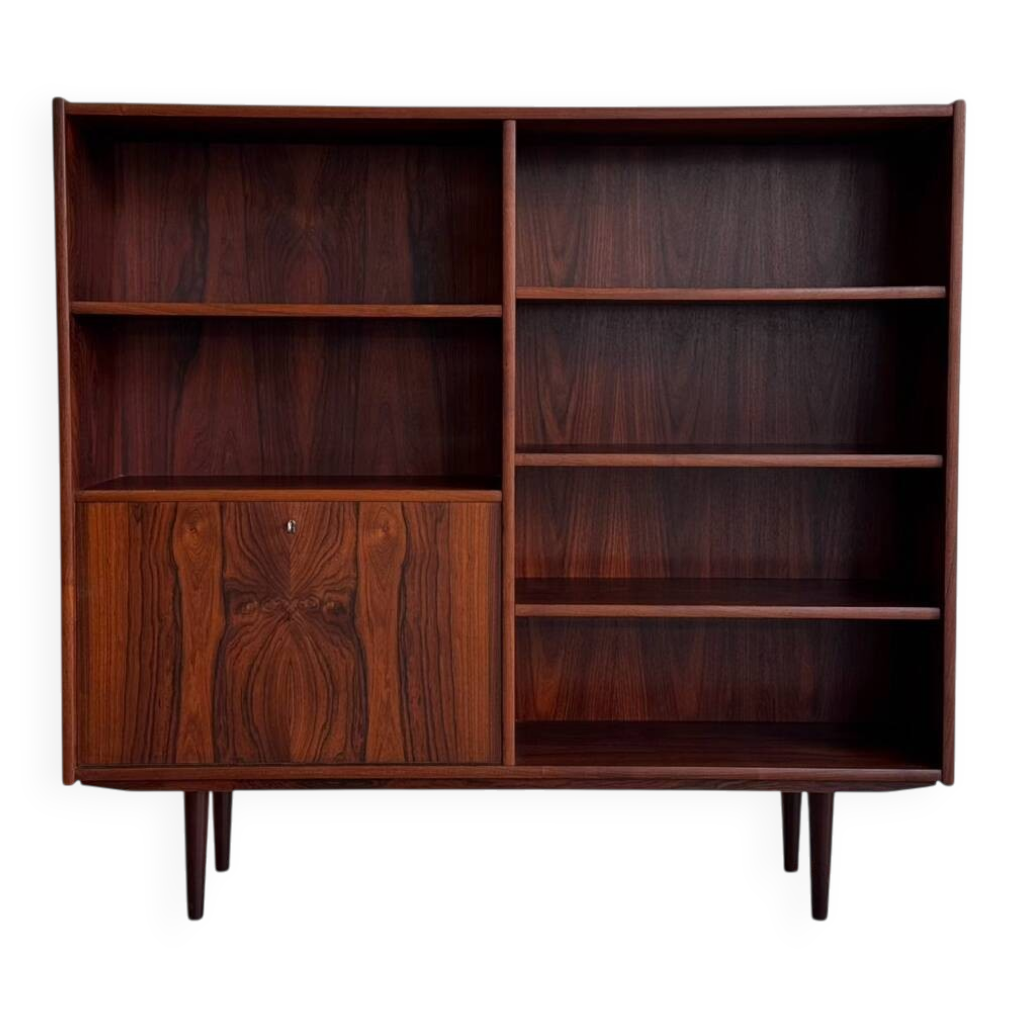 Vintage bookcase rosewood with flapdoor