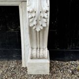 Charles x style fireplace in carrara marble, circa 1880