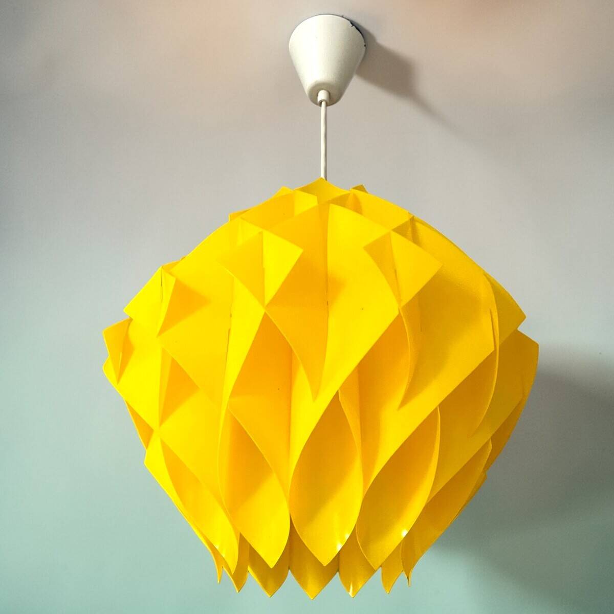 Mid Century Modern yellow hanging lamp