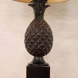 Vintage Brown Ceramic Pineapple Desk Lamp, 1970s
