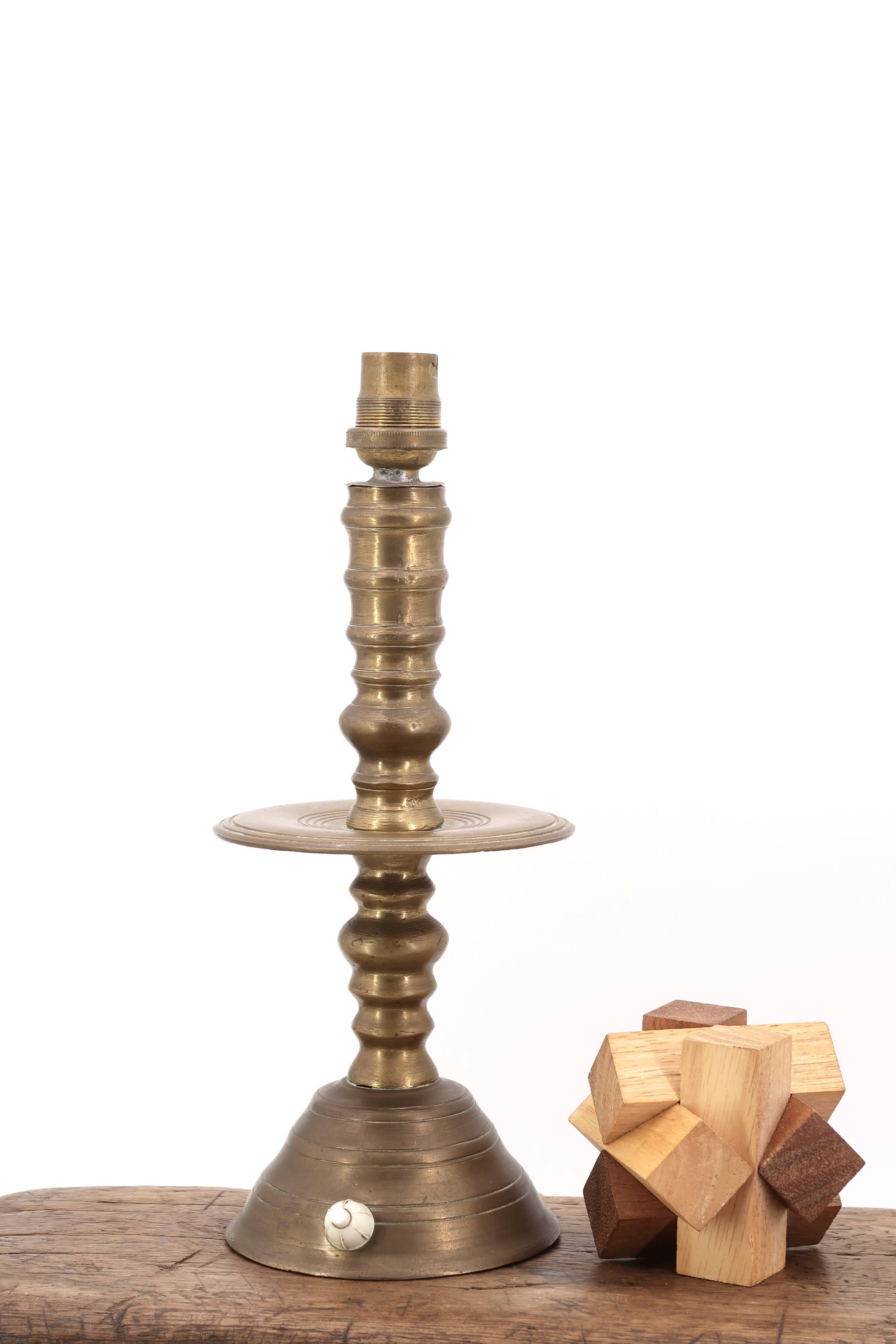 Golden brass column lamp, 1960s