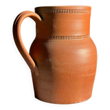 Large orange stoneware jug Grès Bonneval Made in France underneath H18