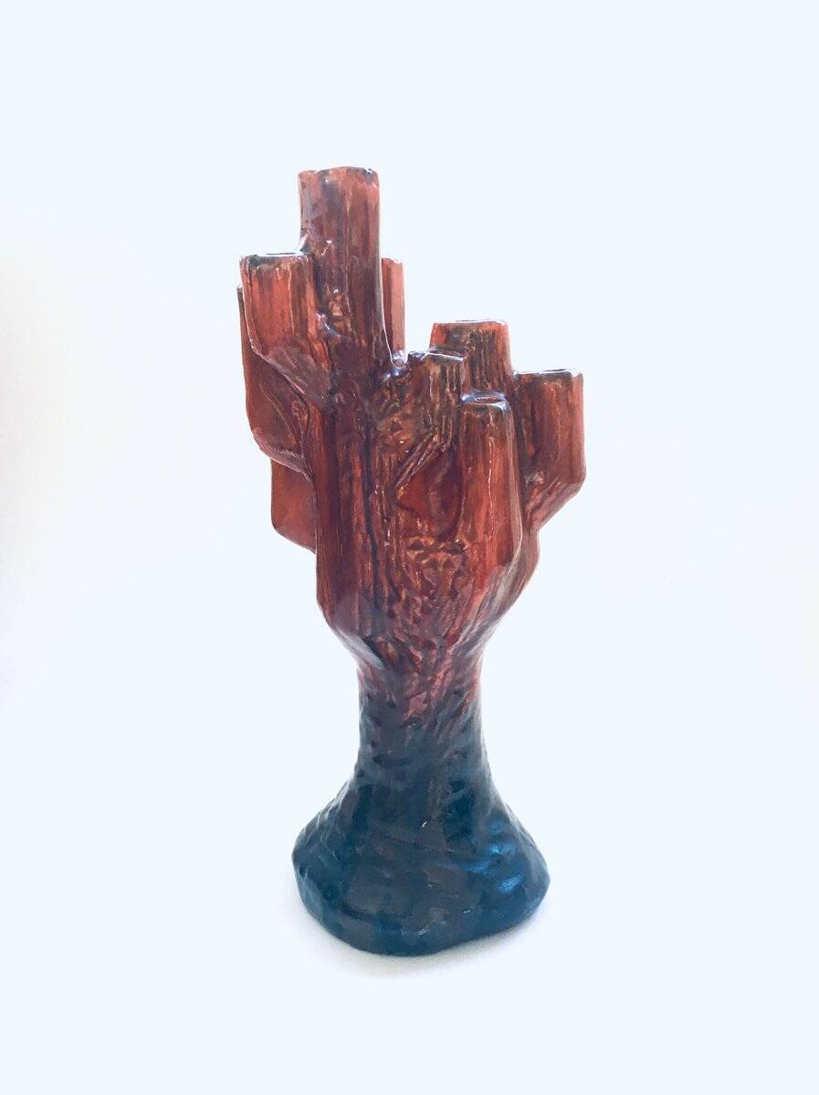 Mid-Century Cactus-Shaped Ceramic Candleholder, 1960s