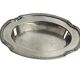 Oval metal silver-plated catchall with hallmarks from the early 20th century.