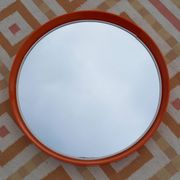 Miroir vintage 1970 plastique orange Salc
