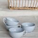4 vintage ironstone coffee cups in sky blue – Digoin