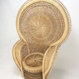 Emmanuelle in rattan and wicker armchair Italy 1960's