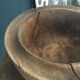 Raw wooden salad bowl