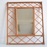 1970s Mid century Rattan wall mirror