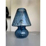 Murano-Inspired Blue Glass Lamp with “Ballotton” Texture