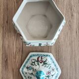 Hexagonal ceramic candy box or empty pocket