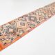 Navy Blue & Orange Vintage Runner Rug, 79x395Cm