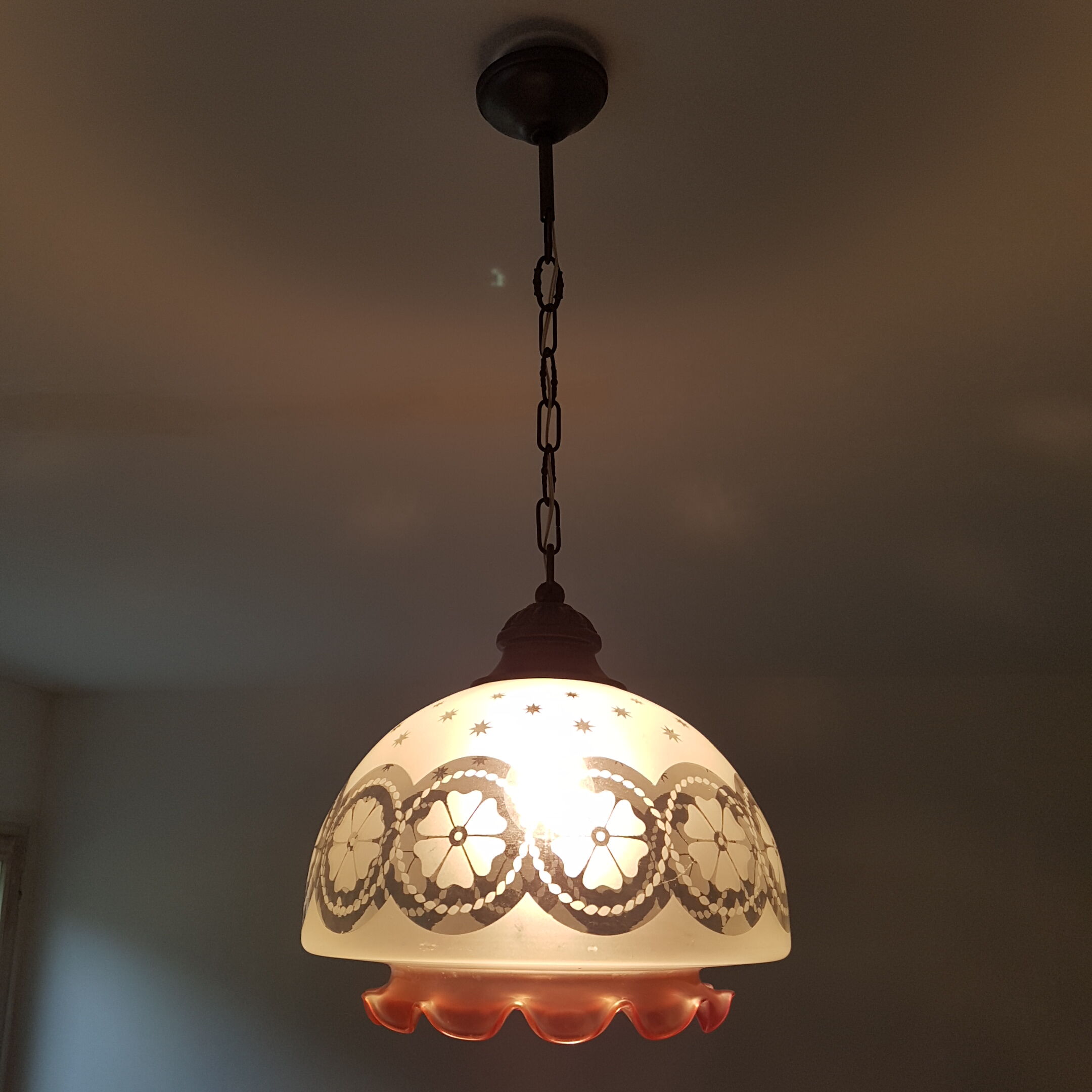 Frosted glass hanging