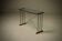Console table with brass details and glass top by Peter Ghyczy, 1970s