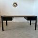 Italian design postmodern desk in metal and vintage 80s travertine top